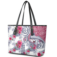 Hawaii Kakau Mix Paisley Pattern Leather Tote Bag Polynesian Tropical Unique Style LT01 - Polynesian Pride