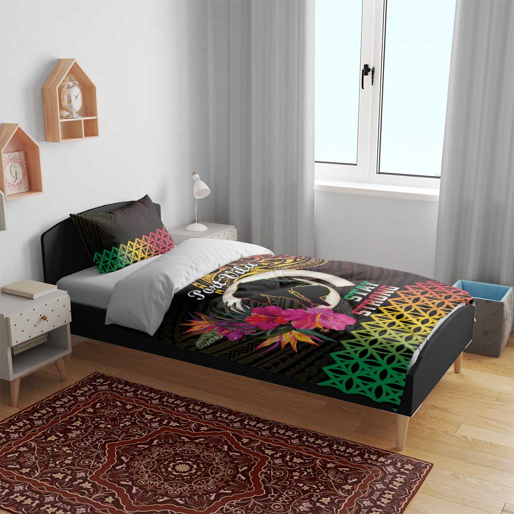 Vanuatu Port Vila Stay Strong Bedding Set Long God Yumi Stanap