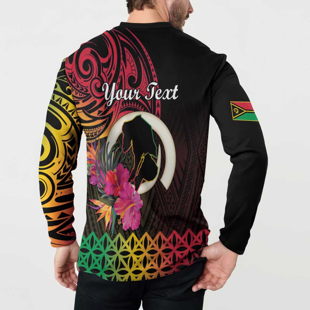 Personalised Vanuatu Port Vila Stay Strong Button Sweatshirt Long God Yumi Stanap