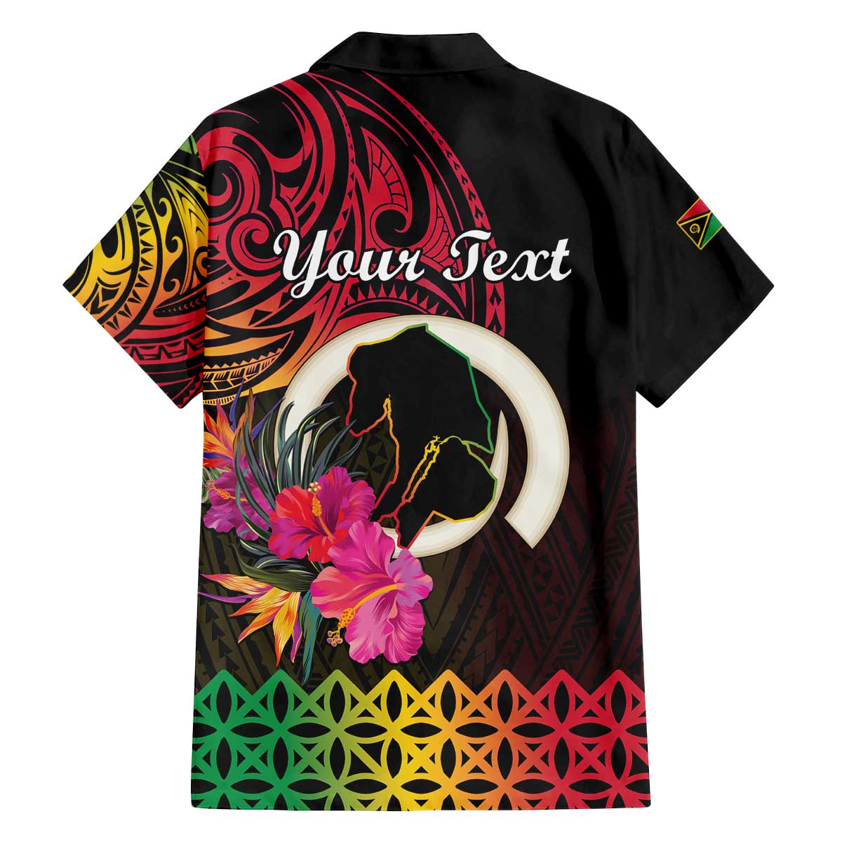 Personalised Vanuatu Port Vila Stay Strong Family Matching Off The Shoulder Long Sleeve Dress and Hawaiian Shirt Long God Yumi Stanap LT01 - Polynesian Pride