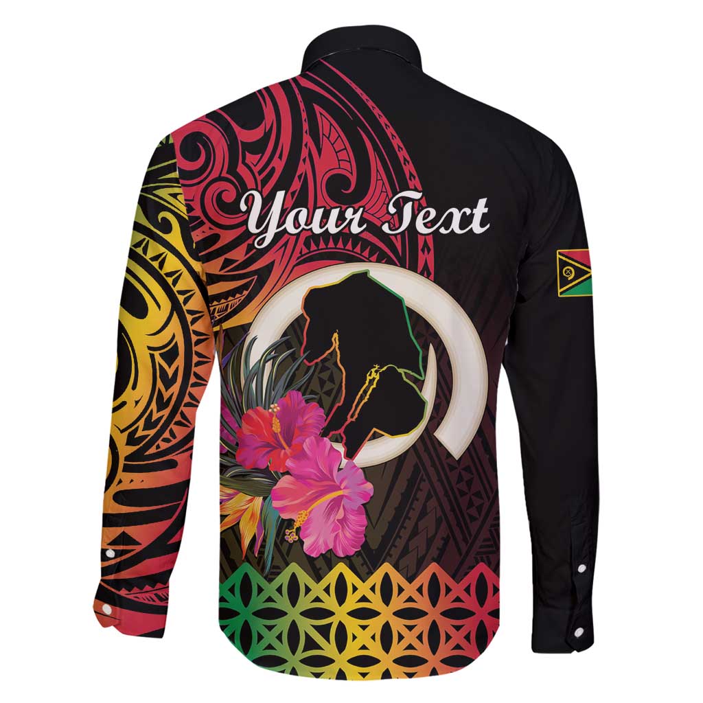 Personalised Vanuatu Port Vila Stay Strong Family Matching Off Shoulder Short Dress and Hawaiian Shirt Long God Yumi Stanap LT01 - Polynesian Pride
