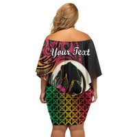 Personalised Vanuatu Port Vila Stay Strong Family Matching Off Shoulder Short Dress and Hawaiian Shirt Long God Yumi Stanap LT01 - Polynesian Pride