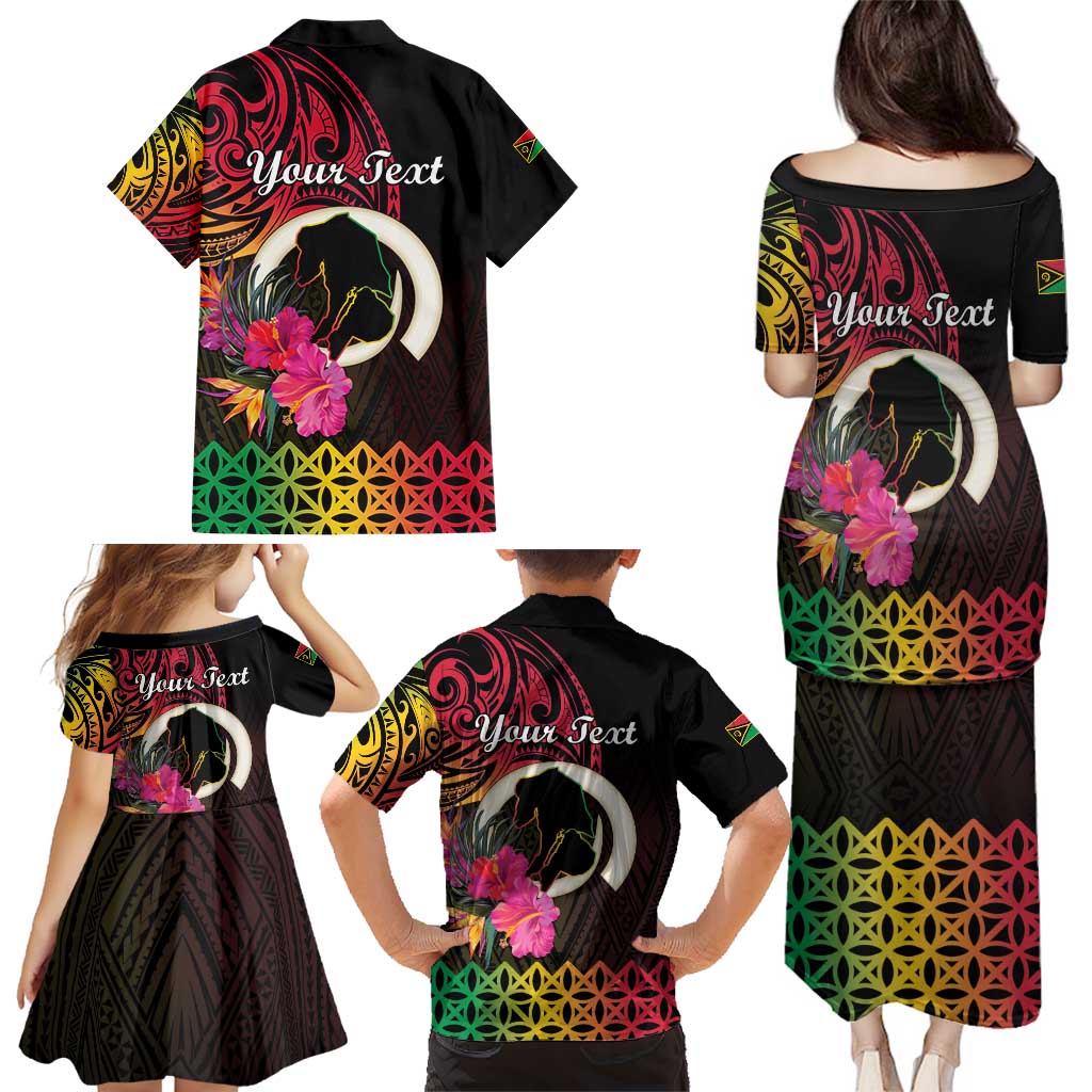 Personalised Vanuatu Port Vila Stay Strong Family Matching Puletasi and Hawaiian Shirt Long God Yumi Stanap LT01 - Polynesian Pride