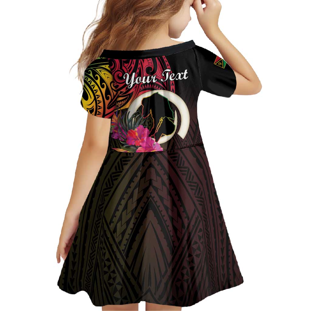 Personalised Vanuatu Port Vila Stay Strong Family Matching Short Sleeve Bodycon Dress and Hawaiian Shirt Long God Yumi Stanap LT01 - Polynesian Pride