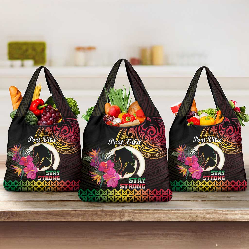 Vanuatu Port Vila Stay Strong Grocery Bag Long God Yumi Stanap