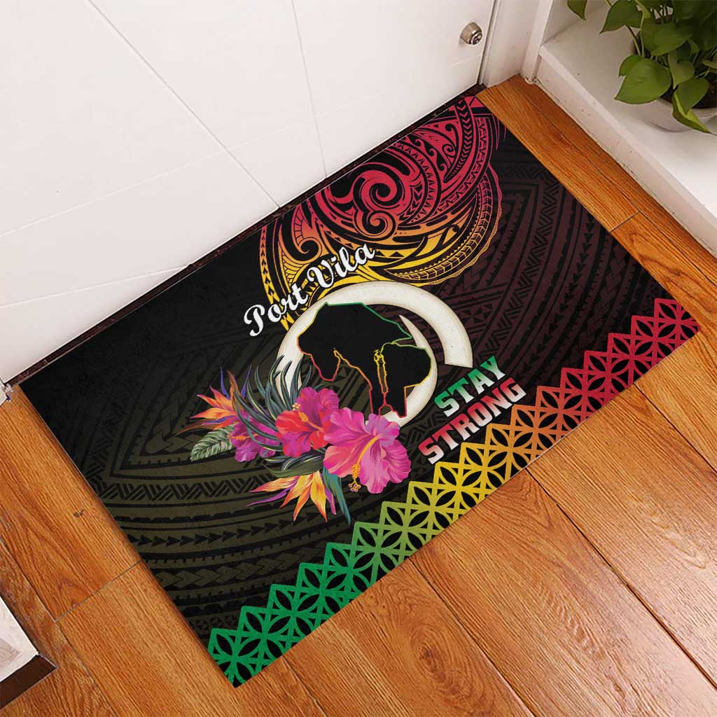 Vanuatu Port Vila Stay Strong Rubber Doormat Long God Yumi Stanap