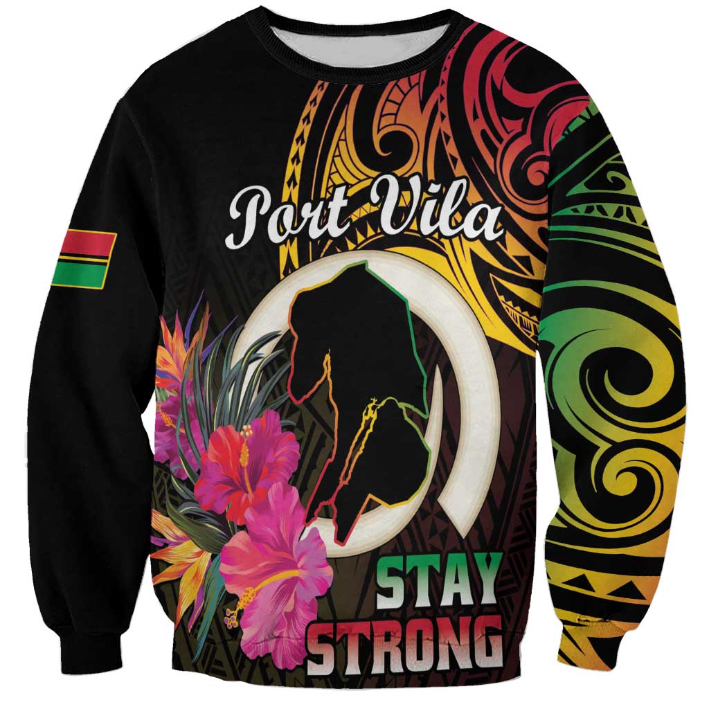 Personalised Vanuatu Port Vila Stay Strong Sweatshirt Long God Yumi Stanap