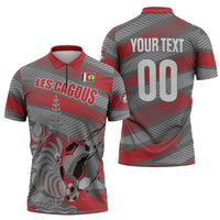 Custom Football 2026 New Caledonia Zipper Polo Shirt Kagus Come On