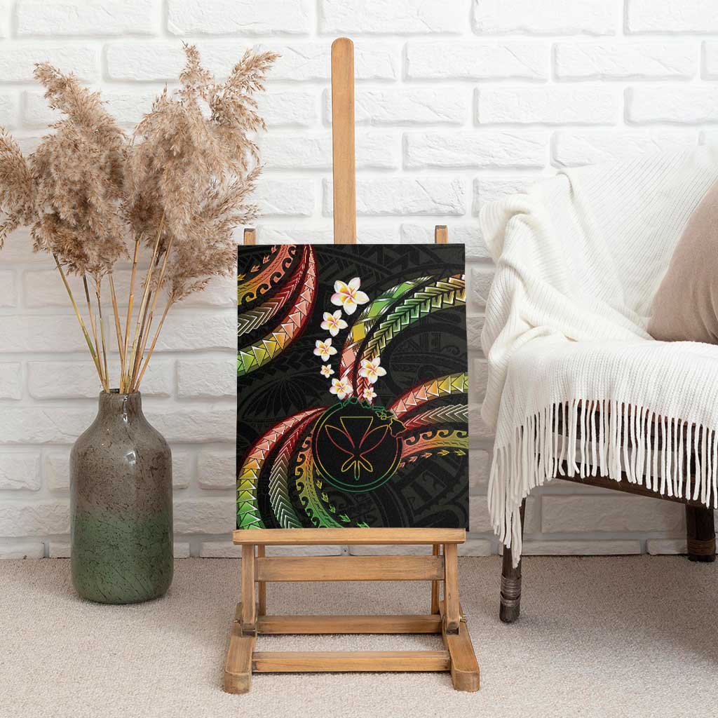 Hawaii Map Kanaka Maoli Canvas Wall Art Fantastic Frangipani Reggae