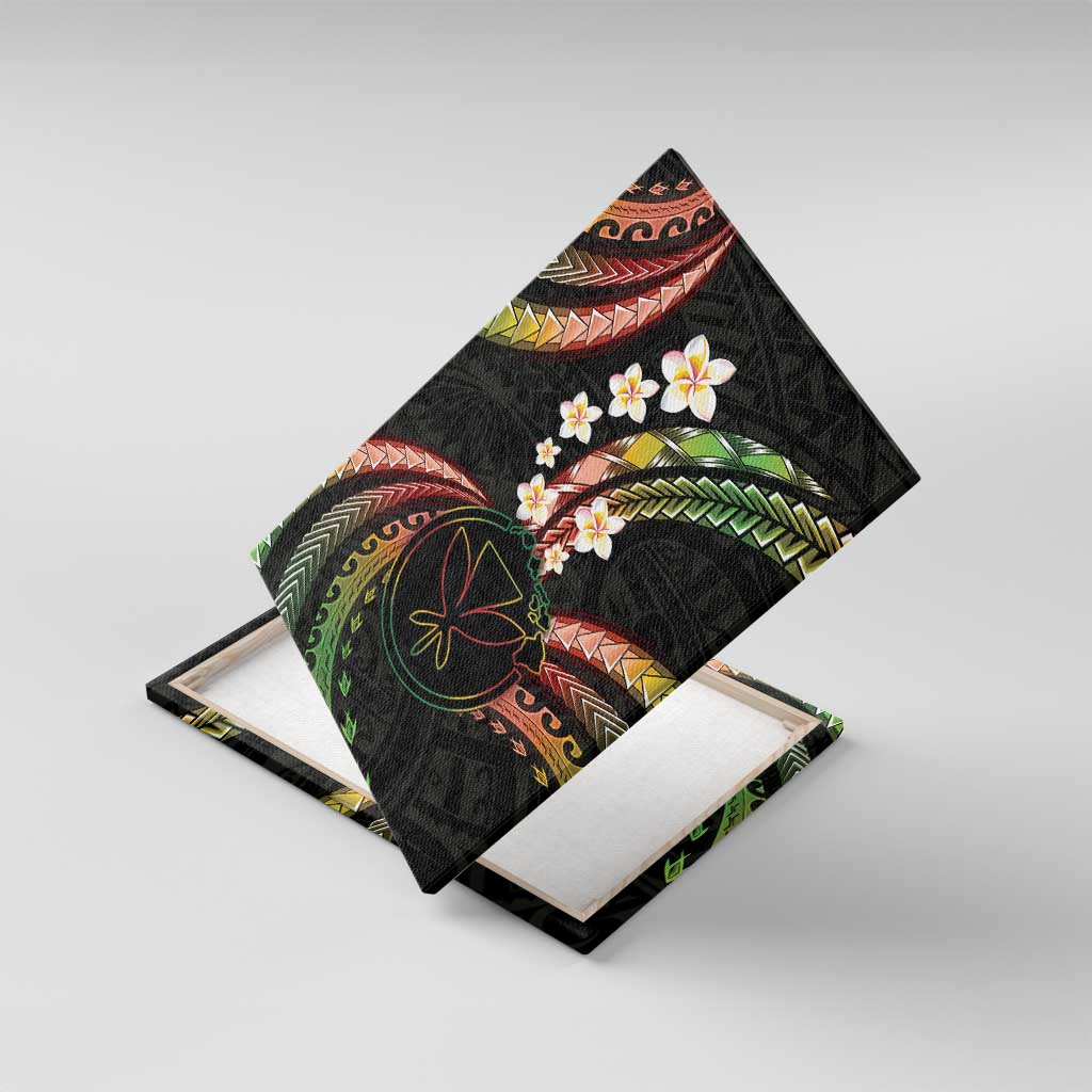 Hawaii Map Kanaka Maoli Canvas Wall Art Fantastic Frangipani Reggae