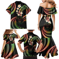 Hawaii Map Kanaka Maoli Family Matching Mermaid Dress and Hawaiian Shirt Fantastic Frangipani Reggae LT01 - Polynesian Pride