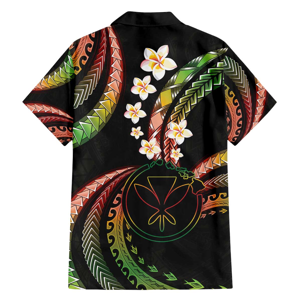 Hawaii Map Kanaka Maoli Family Matching Off The Shoulder Long Sleeve Dress and Hawaiian Shirt Fantastic Frangipani Reggae LT01 - Polynesian Pride
