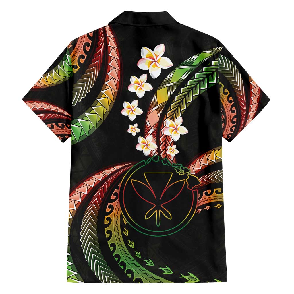 Hawaii Map Kanaka Maoli Family Matching Off Shoulder Short Dress and Hawaiian Shirt Fantastic Frangipani Reggae LT01 - Polynesian Pride