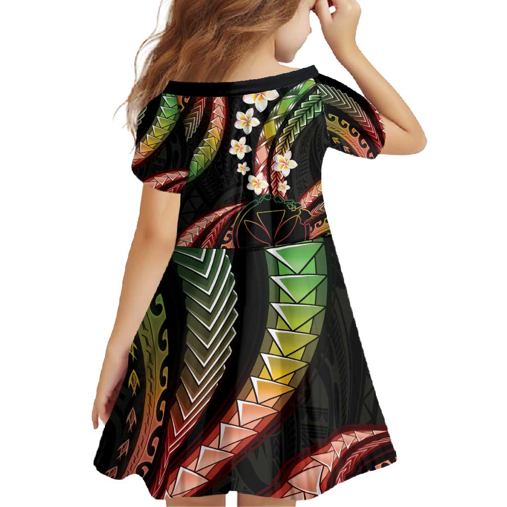 Hawaii Map Kanaka Maoli Family Matching Short Sleeve Bodycon Dress and Hawaiian Shirt Fantastic Frangipani Reggae LT01 - Polynesian Pride