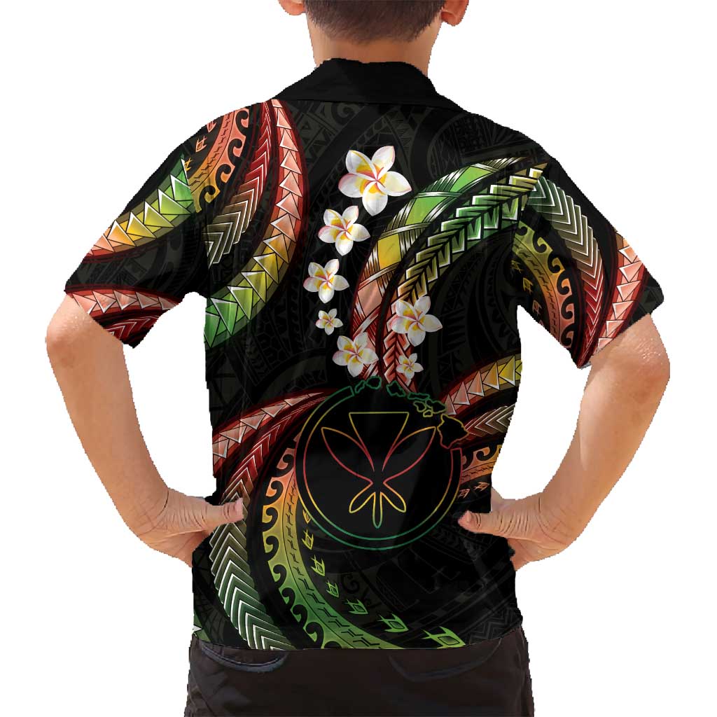 Hawaii Map Kanaka Maoli Family Matching Tank Maxi Dress and Hawaiian Shirt Fantastic Frangipani Reggae LT01 - Polynesian Pride