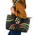 Hawaii Map Kanaka Maoli Leather Tote Bag Fantastic Frangipani Reggae