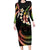 Hawaii Map Kanaka Maoli Long Sleeve Bodycon Dress Fantastic Frangipani Reggae