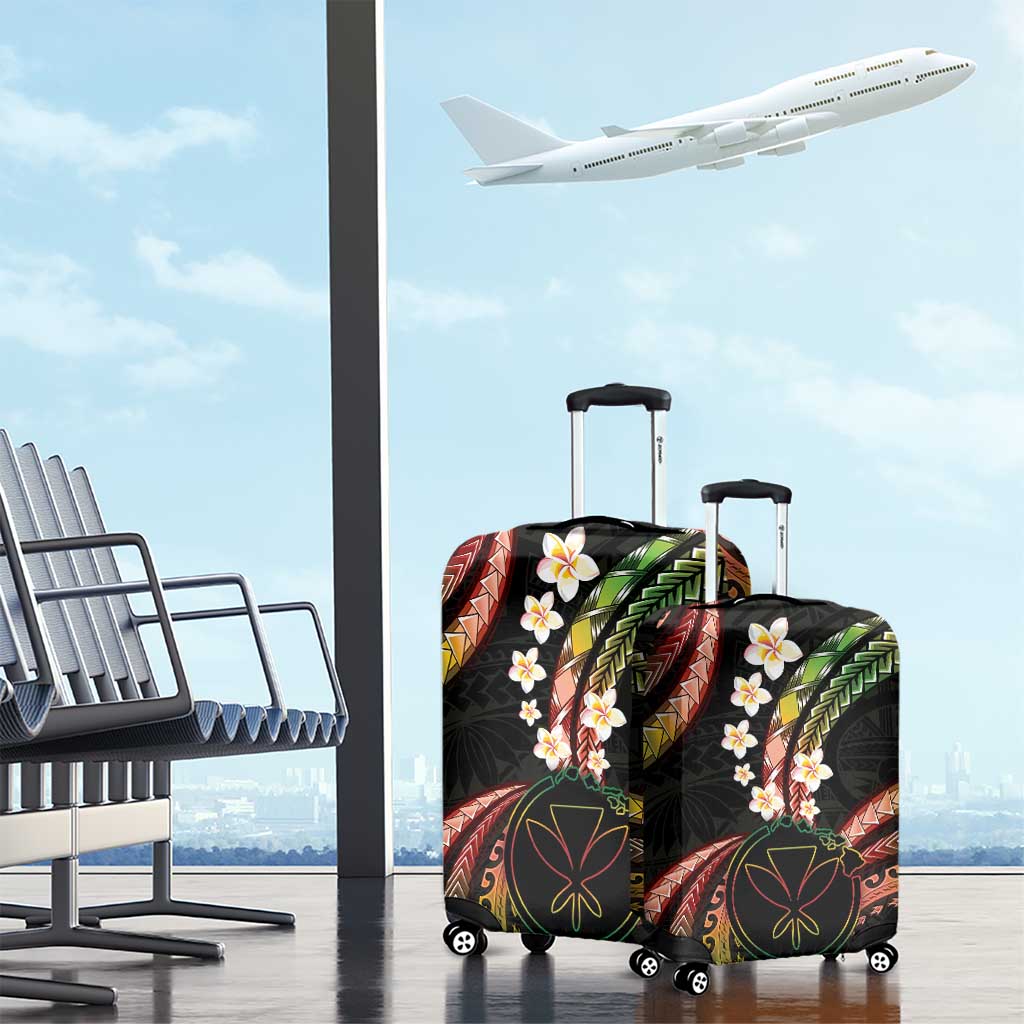 Hawaii Map Kanaka Maoli Luggage Cover Fantastic Frangipani Reggae