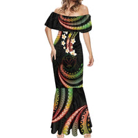 Hawaii Map Kanaka Maoli Mermaid Dress Fantastic Frangipani Reggae