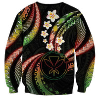 Hawaii Map Kanaka Maoli Sweatshirt Fantastic Frangipani Reggae LT01 - Polynesian Pride