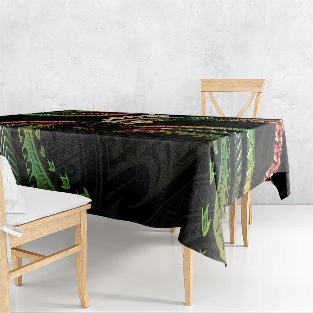 Hawaii Map Kanaka Maoli Tablecloth Fantastic Frangipani Reggae