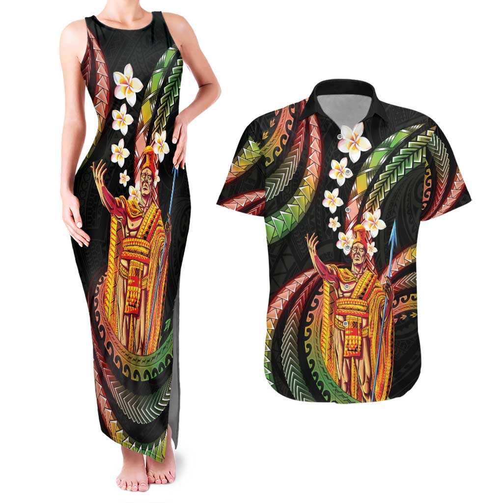 Hawaii King Kamehameha Couples Matching Tank Maxi Dress and Hawaiian Shirt Fantastic Plumeria Reggae LT01 Reggae - Polynesian Pride
