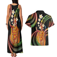 Hawaii King Kamehameha Couples Matching Tank Maxi Dress and Hawaiian Shirt Fantastic Plumeria Reggae LT01 - Polynesian Pride