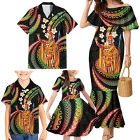 Hawaii King Kamehameha Family Matching Mermaid Dress and Hawaiian Shirt Fantastic Plumeria Reggae LT01 - Polynesian Pride