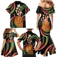 Hawaii King Kamehameha Family Matching Mermaid Dress and Hawaiian Shirt Fantastic Plumeria Reggae LT01 - Polynesian Pride