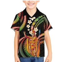 Hawaii King Kamehameha Family Matching Mermaid Dress and Hawaiian Shirt Fantastic Plumeria Reggae LT01 Son's Shirt Reggae - Polynesian Pride