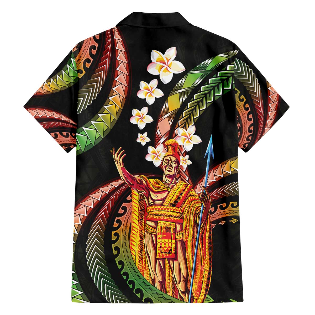 Hawaii King Kamehameha Family Matching Off The Shoulder Long Sleeve Dress and Hawaiian Shirt Fantastic Plumeria Reggae LT01 - Polynesian Pride