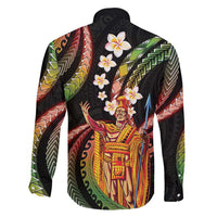 Hawaii King Kamehameha Family Matching Off Shoulder Maxi Dress and Hawaiian Shirt Fantastic Plumeria Reggae LT01 - Polynesian Pride