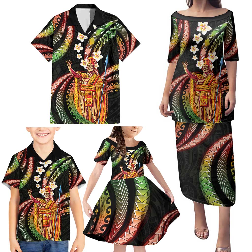 Hawaii King Kamehameha Family Matching Puletasi and Hawaiian Shirt Fantastic Plumeria Reggae LT01 - Polynesian Pride