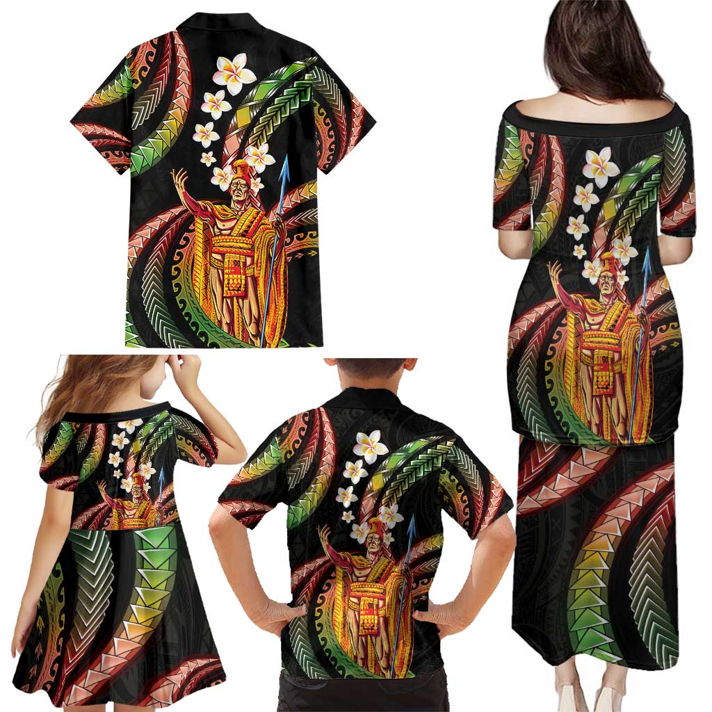 Hawaii King Kamehameha Family Matching Puletasi and Hawaiian Shirt Fantastic Plumeria Reggae LT01 - Polynesian Pride