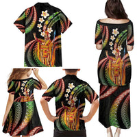 Hawaii King Kamehameha Family Matching Puletasi and Hawaiian Shirt Fantastic Plumeria Reggae LT01 - Polynesian Pride