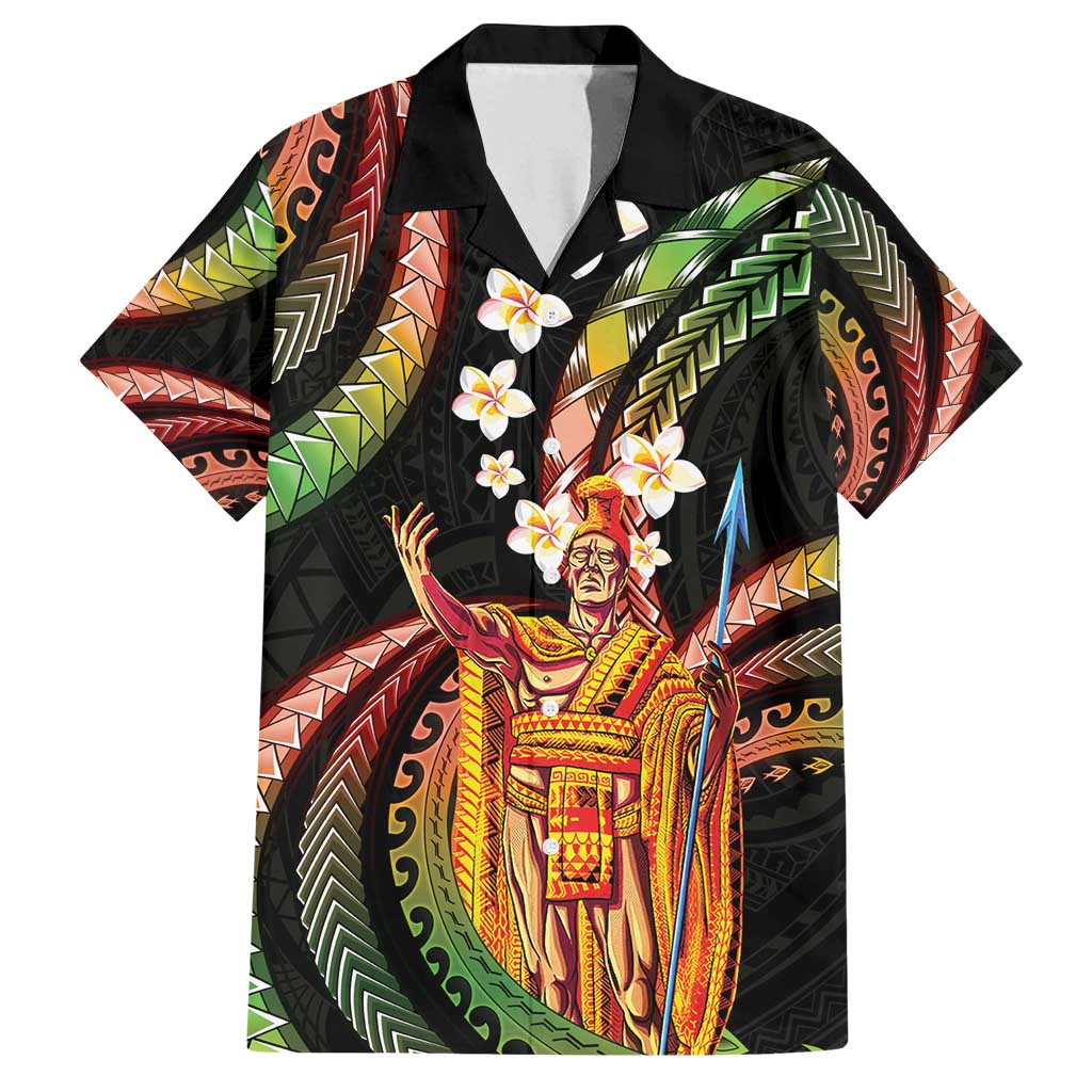 Hawaii King Kamehameha Family Matching Puletasi and Hawaiian Shirt Fantastic Plumeria Reggae LT01 Dad's Shirt - Short Sleeve Reggae - Polynesian Pride