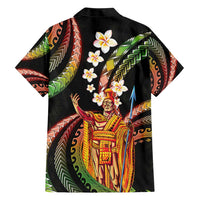 Hawaii King Kamehameha Family Matching Short Sleeve Bodycon Dress and Hawaiian Shirt Fantastic Plumeria Reggae LT01 - Polynesian Pride