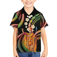 Hawaii King Kamehameha Family Matching Short Sleeve Bodycon Dress and Hawaiian Shirt Fantastic Plumeria Reggae LT01 Son's Shirt Reggae - Polynesian Pride
