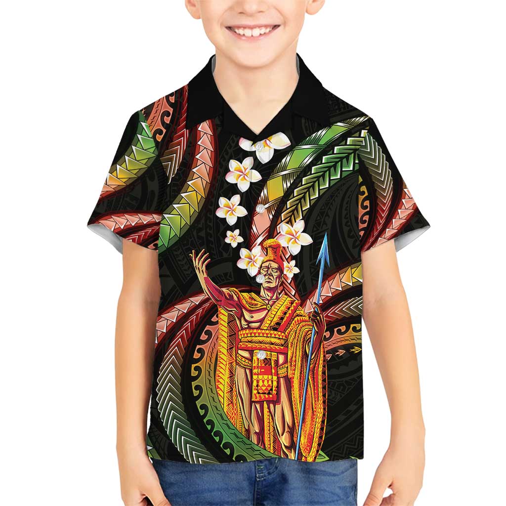 Hawaii King Kamehameha Family Matching Summer Maxi Dress and Hawaiian Shirt Fantastic Plumeria Reggae LT01 Son's Shirt Reggae - Polynesian Pride