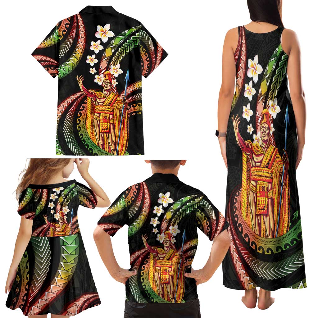 Hawaii King Kamehameha Family Matching Tank Maxi Dress and Hawaiian Shirt Fantastic Plumeria Reggae LT01 - Polynesian Pride