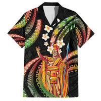 Hawaii King Kamehameha Family Matching Tank Maxi Dress and Hawaiian Shirt Fantastic Plumeria Reggae LT01 Dad's Shirt - Short Sleeve Reggae - Polynesian Pride