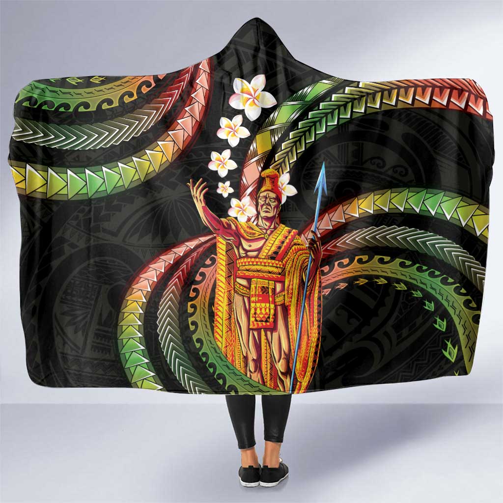 Hawaii King Kamehameha Hooded Blanket Fantastic Plumeria Reggae LT01 One Size Reggae - Polynesian Pride