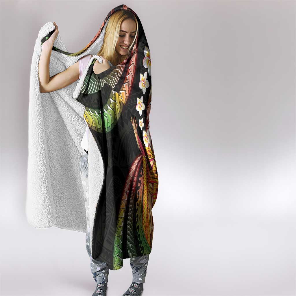 Hawaii King Kamehameha Hooded Blanket Fantastic Plumeria Reggae LT01 - Polynesian Pride