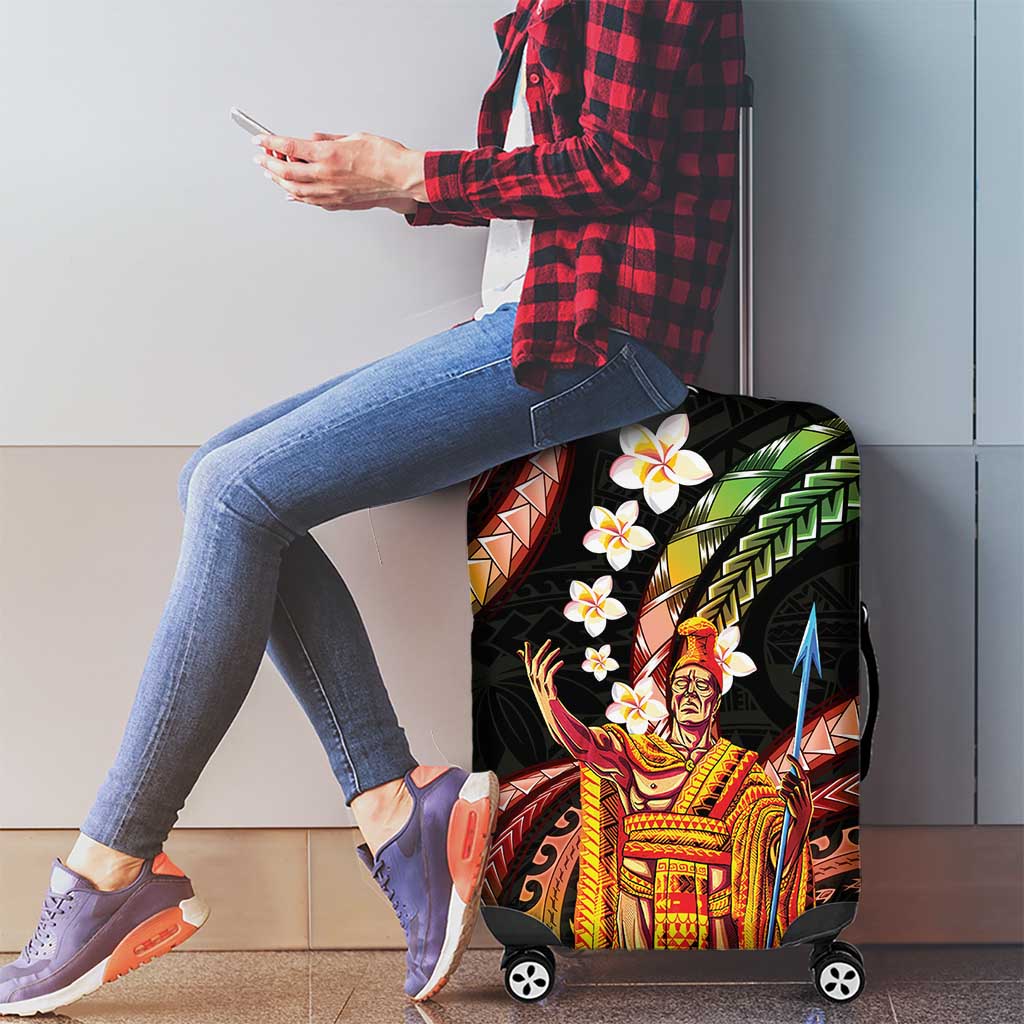 Hawaii King Kamehameha Luggage Cover Fantastic Plumeria Reggae