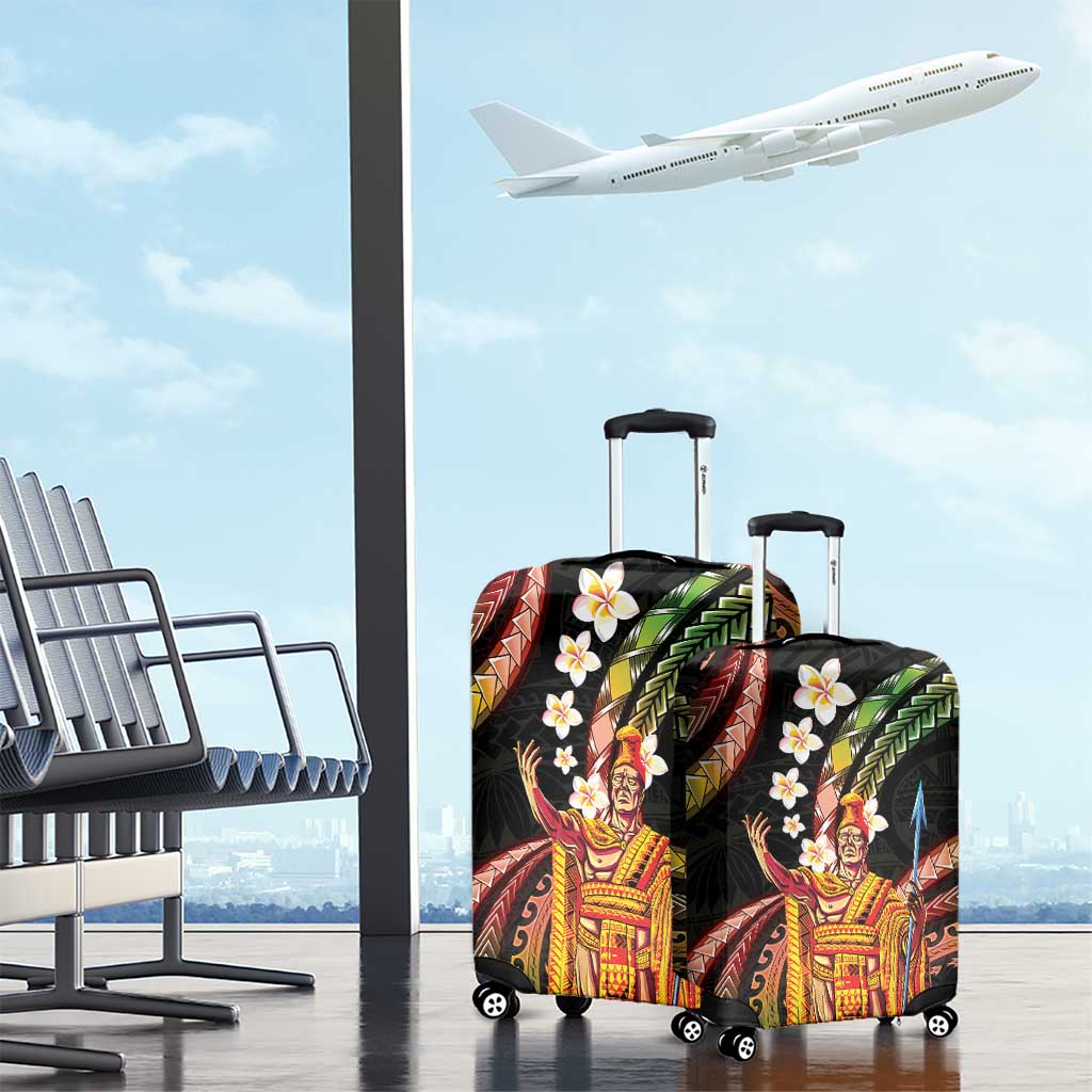 Hawaii King Kamehameha Luggage Cover Fantastic Plumeria Reggae