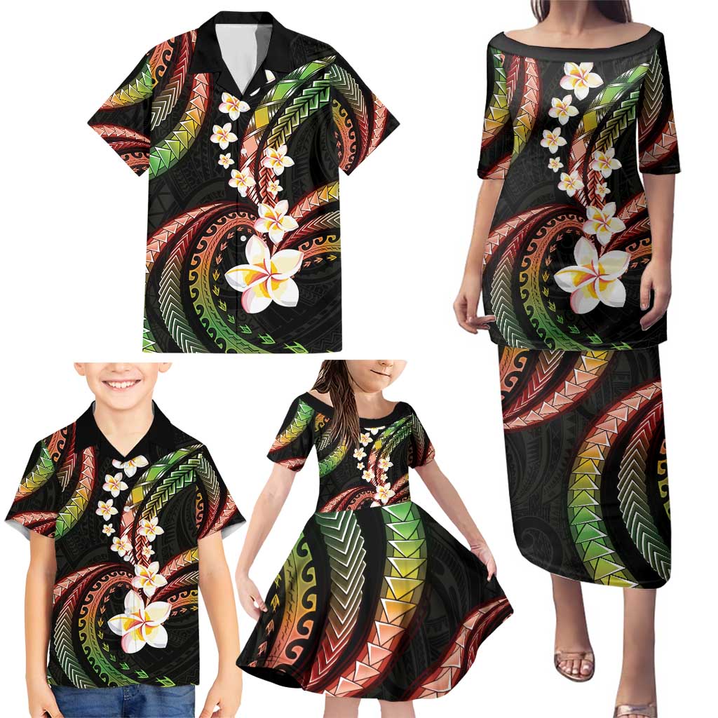 Hawaii Plumeria Reggae Family Matching Puletasi and Hawaiian Shirt Polynesian Pattern LT01 - Polynesian Pride