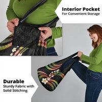 Hawaii Plumeria Reggae Grocery Bag Polynesian Pattern