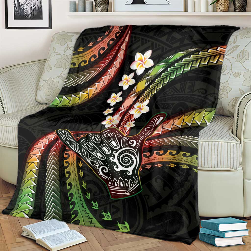 Hawaii Shaka Sign Blanket Fantastic Frangipani Reggae