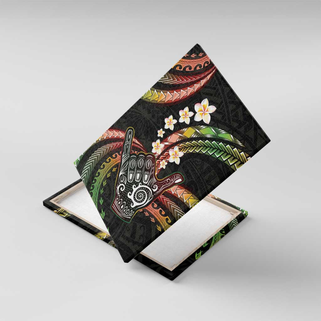 Hawaii Shaka Sign Canvas Wall Art Fantastic Frangipani Reggae