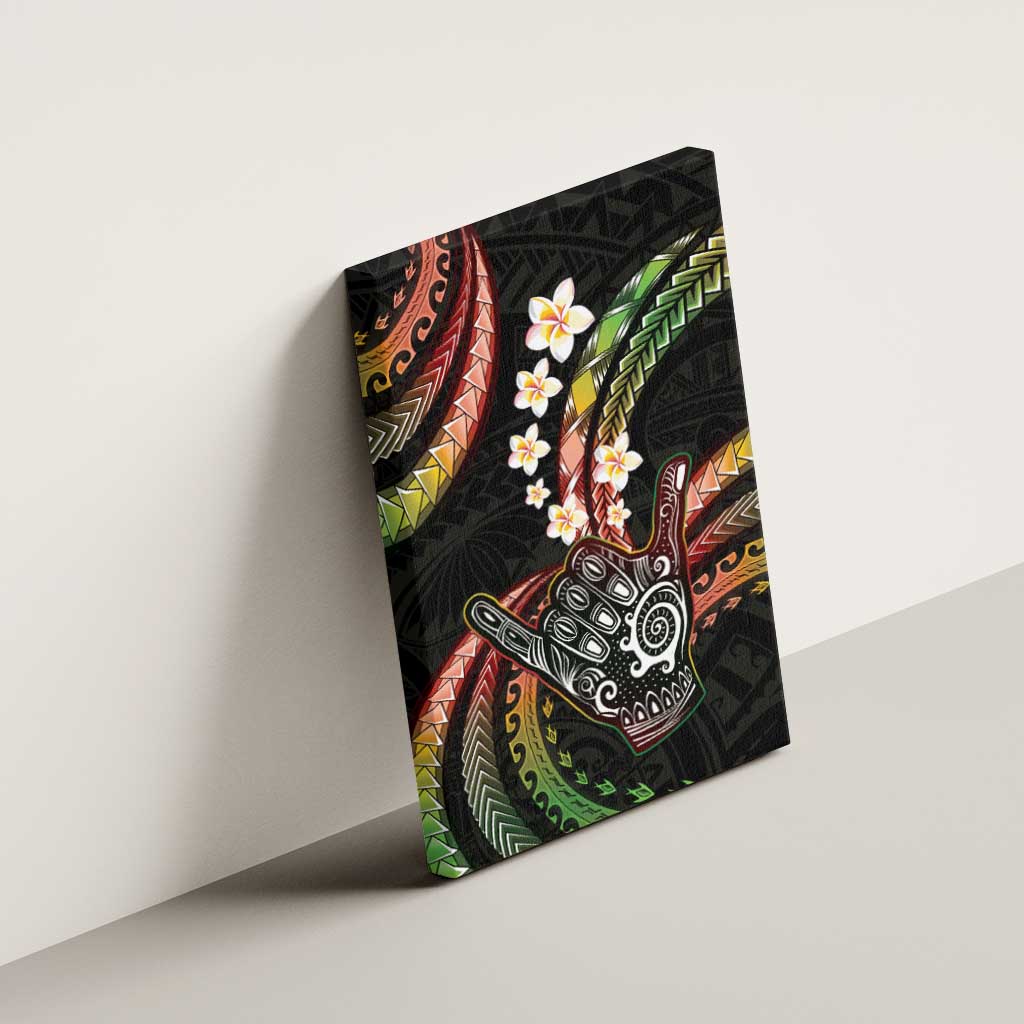 Hawaii Shaka Sign Canvas Wall Art Fantastic Frangipani Reggae